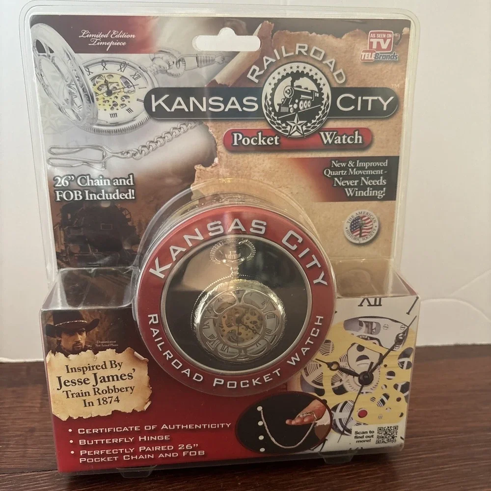 AS SEEN‎ ON TV Kansas City Railroad Pocket Watch  New Collectible 26